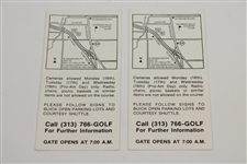 Two (2) Lanny Wadkins 1982 Buick Open at Warwick Hills Golf Club Tickets JSA ALOA