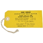 1960 Sam Snead Exhibition Golf Match at Sunset Country Club Ticket