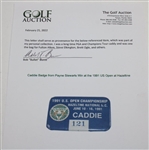 Caddie Badge from Payne Stewarts Win at the 1991 US Open at Hazeltine - Bob Burns Collection