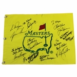 Palmer, Tiger, Seve & other Signed & Personalized Masters Undated Flag JSA ALOA