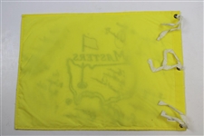 Palmer, Tiger, Seve & other Signed & Personalized Masters Undated Flag JSA ALOA