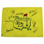 Big 3 & (10) Masters Champs Signed Undated Masters Embroidered Flag JSA ALOA
