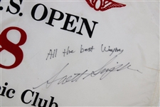 Andy Bean & Scott Simpson Signed & Inscribed 1987 US Open at The Olympic Club Flag JSA ALOA
