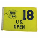 Tiger Woods Signed 2000 US Open at Pebble Beach Yellow Screen Flag JSA ALOA