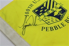 Tiger Woods Signed 2000 US Open at Pebble Beach Yellow Screen Flag JSA ALOA