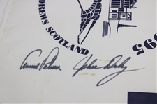 Arnold Palmer & John Daly Signed 1995 The Open at St Andrews White Flag JSA ALOA