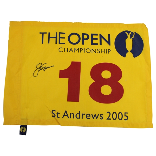 Jack Nicklaus Signed 2005 The OPEN at St Andrews Flag - Final OPEN JSA ALOA