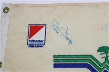 Nicklaus, Watson, Fuzzy, Curtis, Kite & Wadkins Signed Pebble Beach Embroidered Flag JSA ALOA