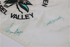 Palmer, Player, Moody & Hill Signed 1989 US Senior Open at Laurel Valley Embroidered Flag JSA ALOA