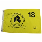 Arnold Palmer & Jack Nicklaus Signed 1998 US Senior Open at Riviera Flag JSA ALOA