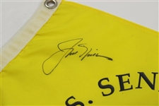 Arnold Palmer & Jack Nicklaus Signed 1998 US Senior Open at Riviera Flag JSA ALOA