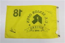 Arnold Palmer & Jack Nicklaus Signed 1998 US Senior Open at Riviera Flag JSA ALOA
