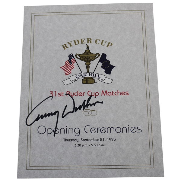 Lanny Wadkins Signed 1995 Oak Hill Opening Ceremonies Pamphlet JSA ALOA