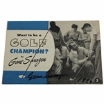 Gene Sarazen Signed Want to be a Golf Champion? Booklet #5 JSA ALOA