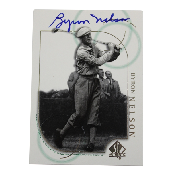 Byron Nelson Signed 2001 Upper Deck SP Authentic Golf Card JSA ALOA