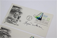 Two (2) Byron Nelson Signed Golf Cachets JSA ALOA