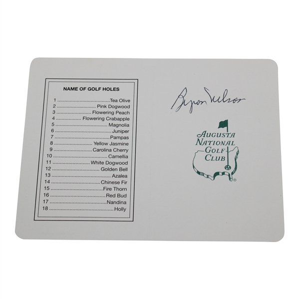 Byron Nelson Signed Augusta National Golf Club Scorecard JSA ALOA