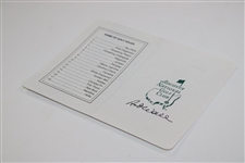 Art Wall Signed Augusta National Golf Club Scorecard JSA ALOA