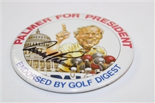 Arnold Palmer Signed Palmer For President Button JSA ALOA