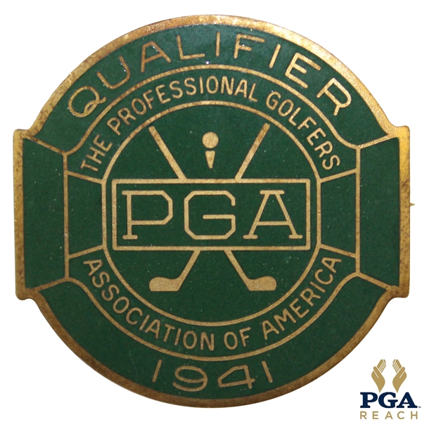 1941 PGA Championship at Cherry Hills CC Contestant Badge - Vic Ghezzi Winner