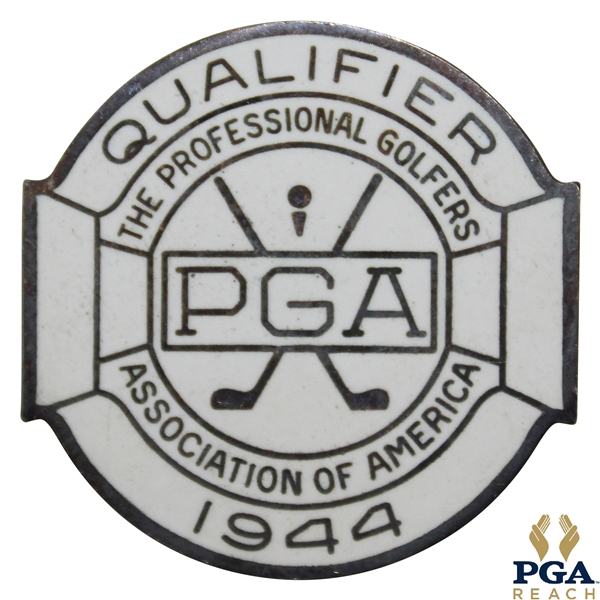 1944 PGA Championship at Manito G&CC Contestant Badge - Bob Hamilton Winner