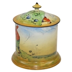 Classic Porcelain Biscuit Barrel with Lid - Crown Ducal Mark England