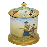 Classic Porcelain Biscuit Barrel with Lid - Crown Ducal Mark England