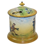 Classic Porcelain Biscuit Barrel with Lid - Crown Ducal Mark England