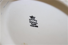 Classic Porcelain Biscuit Barrel with Lid - Crown Ducal Mark England