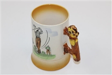 Classic Golfer Swinging Porcelain Mug with Golf Bag Handle