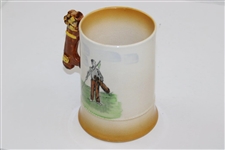 Classic Golfer Swinging Porcelain Mug with Golf Bag Handle