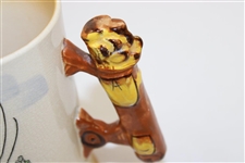 Classic Golfer Swinging Porcelain Mug with Golf Bag Handle
