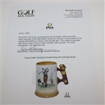Classic Golfer Swinging Porcelain Mug with Golf Bag Handle