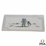 Classic Two Golfers Stand Off Porcelain Ash Tray