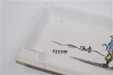 Classic Two Golfers Stand Off Porcelain Ash Tray