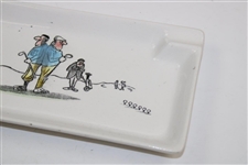 Classic Two Golfers Stand Off Porcelain Ash Tray