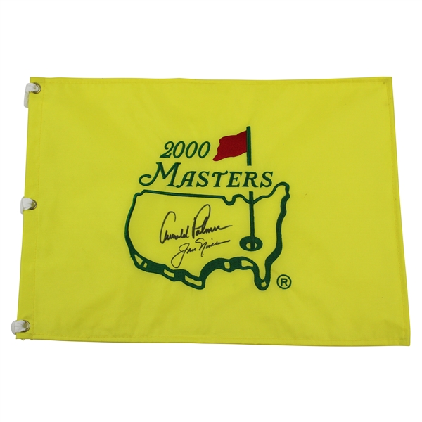 Arnold Palmer & Jack Nicklaus Signed 2000 Masters Embroidered Flag JSA ALOA