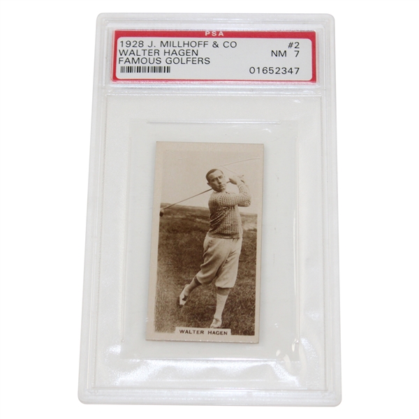 1928 Walter Hagen Millhoff & Co. Ltd Famous Golfers Card #2 PSA #01652347 NM7