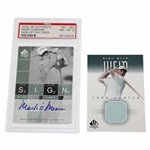 Mark OMeara Signed 2002 Sign of the Times Card PSA NM-MT 8 w/Mike Weir Tour Swatch