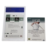 Mark O'Meara Signed 2002 'Sign of the Times' Card PSA NM-MT 8 w/Mike Weir Tour Swatch