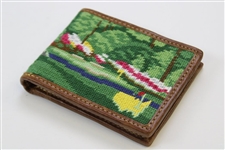 Augusta National Masters Smathers & Branson Hand-Stitched Needlepoint Wallet in Box