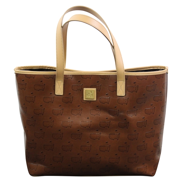 ANGC Masters Tournament Brown/Copper Tone Leather Purse Made in Italy