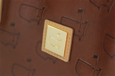 ANGC Masters Tournament Brown/Copper Tone Leather Purse Made in Italy