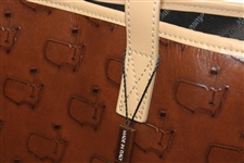 ANGC Masters Tournament Brown/Copper Tone Leather Purse Made in Italy