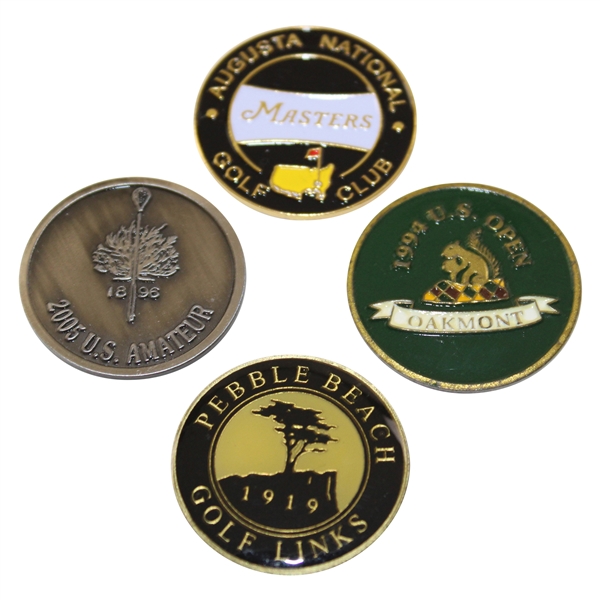 Oakmont, Augusta National, Pebble Beach & Merion Ball Markers 
