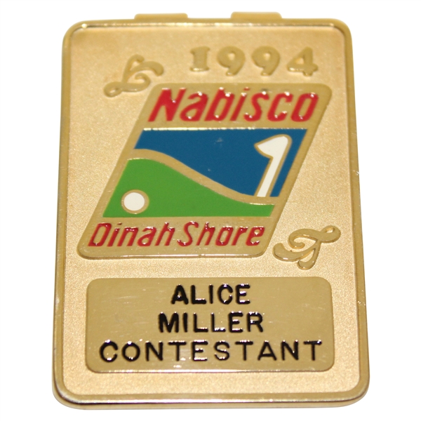 1994 Nabisco Dinah Shore Contestant Money Clip - Alice Miller