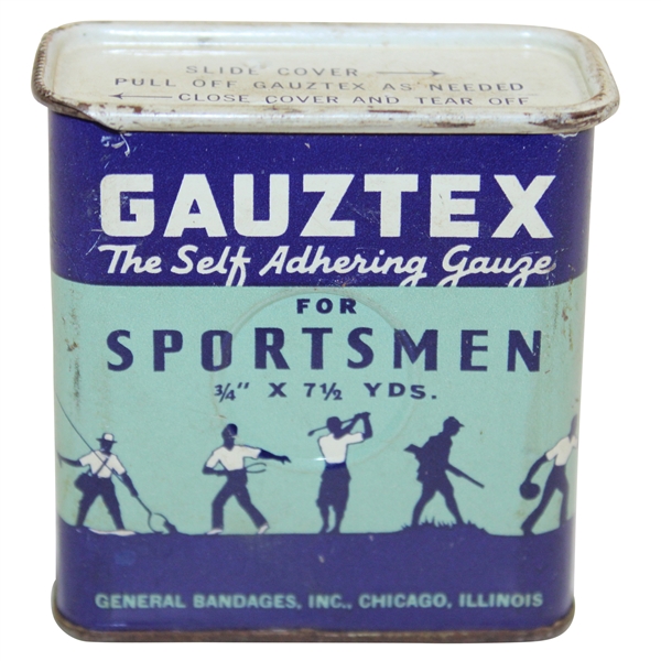 1939 Gauztex Sport Gauze w/Golfer Tin Unopened