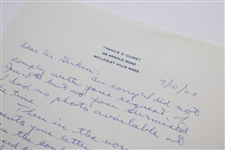 Francis Ouimet Signed Handwritten 1963 Letter JSA ALOA