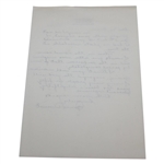 Francis Ouimet Signed Handwritten 1963 Letter JSA ALOA