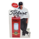 Tiger Woods Standup Titleist Advertisement Point of Sale with Sleeve of Golf Balls